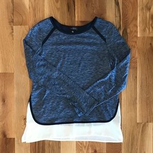 NWT blue space-dyed two layer look shirt size med